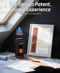Cordless Tire Inflator Portable Air Compressor With Dual Power And 5400 mAh Battery next to patent certificate