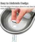 Heavy Duty Stainless Steel Water Dispenser For Dogs Cats And Poultry With Smart Float Valve Auto Refill drain plug for easy cleaning and water discharge.