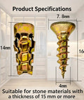 6x14mm Short Expansion Screw Set For Cabinet Hinge Repair And Stripped Thread Restoration, close-up of screws with measurements