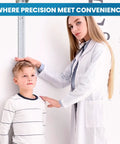 Professional Wall Mounted Stadiometer With Pro Grade Telescopic Metal Height Rod MR-230, Precise Height Measurement Tool For Clinics, Up To 90 Inches, Footpiece Positioner, Durable Medical Grade, doctor measuring child's height