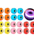 Light Up Roller Skate Wheels 4 Pack That Glow At Night 82A Hardness Blue For Quad Skates And Longboards in various colors