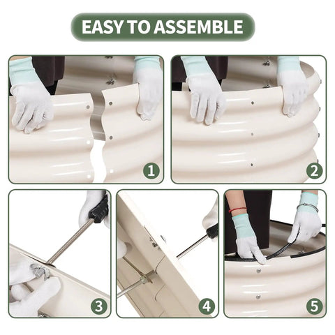 Galvanized Raised Garden Bed Kit 8x2x1 Ft Two Pack Outdoor Metal Planter Boxes For Vegetables And Flowers Built To Last No Fuss Setup Rust Resistant White Finish assembly instructions