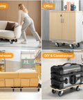 Heavy Duty Moving Dolly With 551 Lb Capacity Per Unit used for moving furniture, office cabinets, warehouse boxes, and construction tools