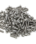 Pile of 100 Pack Stainless Steel 304 Hex Socket Button Head Cap Screws Kit Go-To 4-40 x 3/8 Inch suitable for electronics and DIY projects