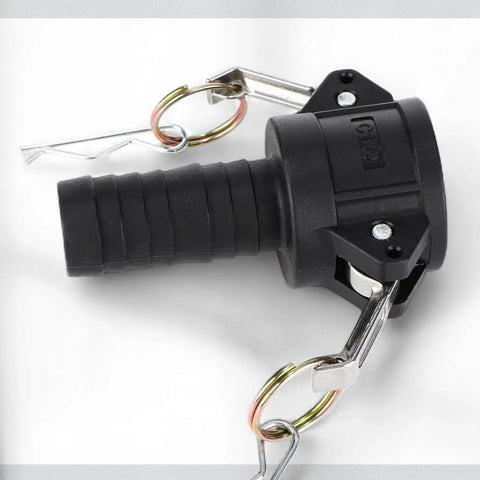 Camlock Fittings Kit 1 Inch Type C And E Polypropylene Cam And Groove Hose Fittings 8 Piece Set With 1 In Female Camlock And 1 In Male Camlock 1 In Hose Shank And Tube Couplings For Quick Connect, black polypropylene hose coupling