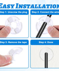 Four Pack Wall Grommets For Cables, 1.57 Inch Diameter, White Plastic Cable Pass Through Covers, Snap On Grommets For Furniture Wire Holes, Durable Bushing Covers To Protect Wires From Wear, installed in wall hole