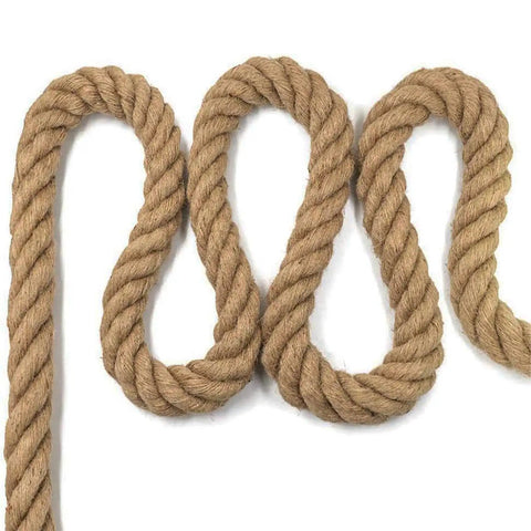 All Natural Jute Rope 1.5 Inch By 48 Feet 4 Strand Twisted Hemp coiled softly for crafts and home decor, brown eco-friendly
