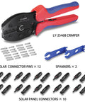 All-In-One Solar Panel Replacement Tools Kit With 47 Piece Set Including 10 Pairs Connectors, 12 Pairs Pins, 2 Spanners And 1 Wire Crimper For 13-10 AWG Cables 2.5/4/6 mm2, Great For PV Wiring And Maintenance displayed