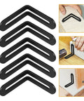 Beefy Heavy Duty L Shaped Corner Brackets 10 Pcs Set For Shelves And Cabinets Thickened Design Stainless Steel Black Finish easy install