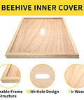 Natural Wood 10 Frame Langstroth Beehive Parts Kit inner cover, durable frame, with oval hole design, made from fir wood