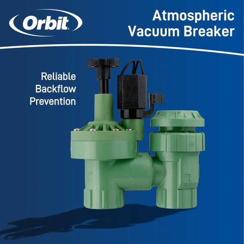 Image of Automatic Anti Siphon Sprinkler Valve With Flow Control for Lawn and Garden Irrigation, featuring atmospheric vacuum breaker.