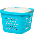 Deep 30L Laundry Basket Hamper Organizer with built-in comfort carry handles so handy ventilated nestable design teal.