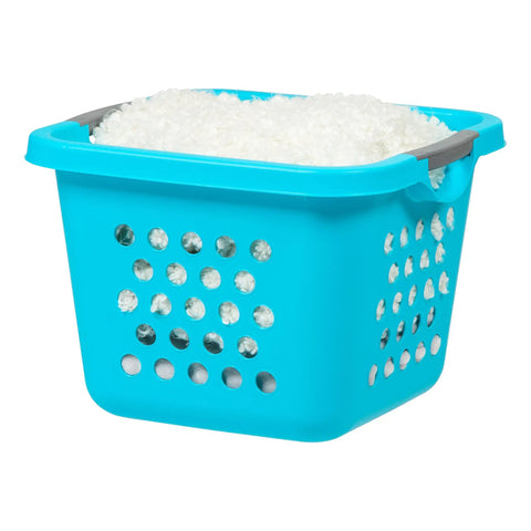 Deep 30L Laundry Basket Hamper Organizer with built-in comfort carry handles so handy ventilated nestable design teal.
