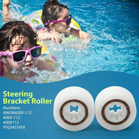 Two kids swimming and PVXH019SA Drive Gear Shaft Bearing Assembly with steering bracket roller in foreground