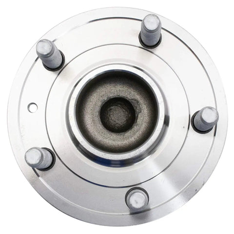 Heavy Duty Rear Wheel Bearing Hub Assembly With Abs Sensor Fits Chevy Bolt Ev And Volt, top view showing steel housing and wheel studs.