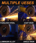 Six Inch Ultra Thin Cut Off Wheels For Angle Grinder 0.045 Inch Thick Seven Eighths Inch Arbor Fast Burr Free Metal And Stainless Steel Cutting Discs 25 Pack cutting stainless steel, cast iron, aluminum alloy, and angle iron with grinder.