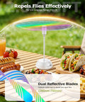 4 Pack Rechargeable Food Fans For Tabletop Use With 2000mAh Battery, Portable USB Powered, holographic blades at picnic