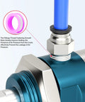 Close-up of Double Acting Pneumatic Cylinder 25mm Bore 75mm Stroke With Y Connector And Fittings MAL25x75 Pro Grade Durable Aluminum