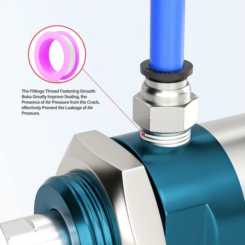 Close-up of Double Acting Pneumatic Cylinder 25mm Bore 75mm Stroke With Y Connector And Fittings MAL25x75 Pro Grade Durable Aluminum