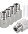 5 Pack 316 Stainless Steel Female To Male NPT Pipe Fittings One Quarter Inch NPT Connector with Sealing Tape
