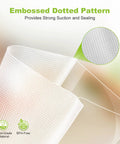 Close-up of 11 Inch By 150 Foot Vacuum Sealer Bags Roll With Built In Cutter, BPA Free, embossed dotted pattern for strong sealing.