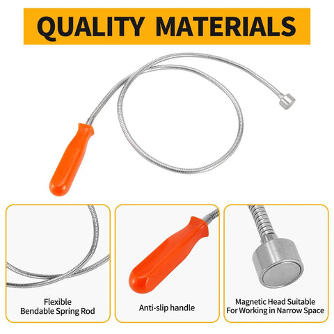 Flexible Arm Magnetic Pick Up Tool With 20 Pound Pull, 44 Inch Bendable Magnet Sweeper, Long Retriever For Home And Auto, Grab Keys, Nuts, Bolts And Small Metal Parts, Ideal DIY Gift For Him