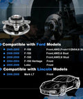4WD Front Wheel Bearing And Hub Assembly Fits Ford F150 2005 2006 2007 2008 6 Lug With ABS Replacement shown with compatibility list