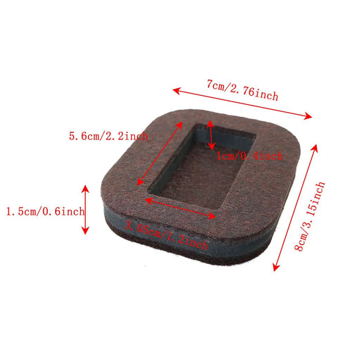 Brown Felt Caster Cup Floor Protectors 5 Pack For Furniture And Chairs No Slip Cushions To Keep Scratches Away And Cut Noise Durable EVA Base With ABS Pan Easy Glide Bed And Desk Wheels showing dimensions 8x7x1.5 cm