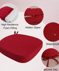 Outdoor Chair Cushions Set Of 2, 17x17 Thick D Shaped Patio Cushions Waterproof With Ties For Outdoor Dining Chairs, Soft Comfy Durable Padding