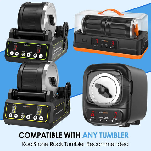 Multiple rock tumblers compatible with Rock Tumbler Grit Kit Pro Grade 10 Pound Refill Media for Polishing Up to 70 Lbs of Rocks.
