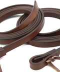Heavy Oil Weighted Leather Split Reins For Western Riding 5/8 Inch Wide 8 Feet Long Supple Durable Ranch Reins With Solid Grip Pre Conditioned And Ready To Ride Rich Brown