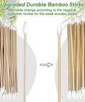 Double Pointed Cotton Swabs 200 Pcs Bamboo Sticks For Precision Cleaning showing bamboo durability upgrade