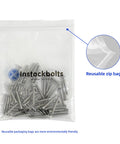 Heavy Duty Three Zero Four Stainless Steel Flat Head Sheet Metal Screws With Phillips Drive Self Tapping Points For Wood And Thin Metal Builds Built Tough For The Job Site No Nonsense Hardware Packaged In Twenty Pieces in reusable zip bag.