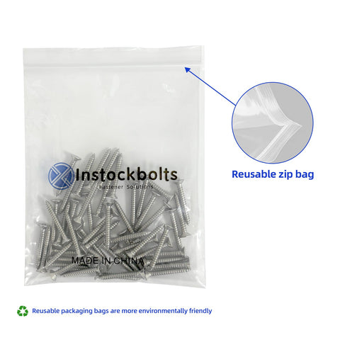 Heavy Duty Three Zero Four Stainless Steel Flat Head Sheet Metal Screws With Phillips Drive Self Tapping Points For Wood And Thin Metal Builds Built Tough For The Job Site No Nonsense Hardware Packaged In Twenty Pieces in reusable zip bag.