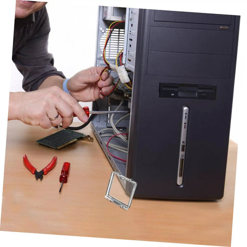Push Button Safety Cover 2 Pack Sturdy Plastic Protection Cap For Computer, Dishwasher, Washing Machine, Elevator And Other Electrical Gear Keeps Accidental Presses From Messin With Your Setup open on a computer case