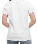 Back view of Funny Doctor Lab Coat Costume For Halloween Party Unisex Medical T Shirt White Lookalike Scrubs Tee