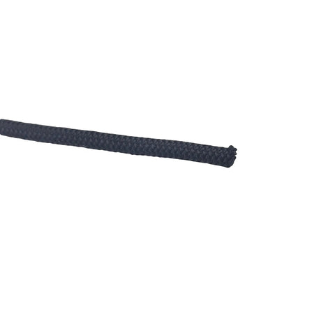 Close-up of Heavy Duty Black Shock Cord Bungee Rope 500 Feet Spool Three Sixteenth Inch Marine Grade Polyester Jacket