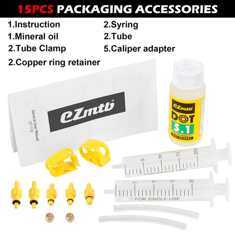 SRAM Hydraulic Disc Brake Bleed Kit For Bikes With DOT 5.1 Oil 60ml Pro Grade High Performance Fluid Two Graduated Syringes Two Check Valves Easy Bleed System For Precise Smooth Braking Maintenance