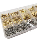 Massive 910 Piece M3 Brass Hex Standoff Spacer Kit With Male And Female Spacers Nuts Washers Screws For Electronics Projects And Pro Builds For Makers And Hobbyists, organized kit with brass spacers and screws