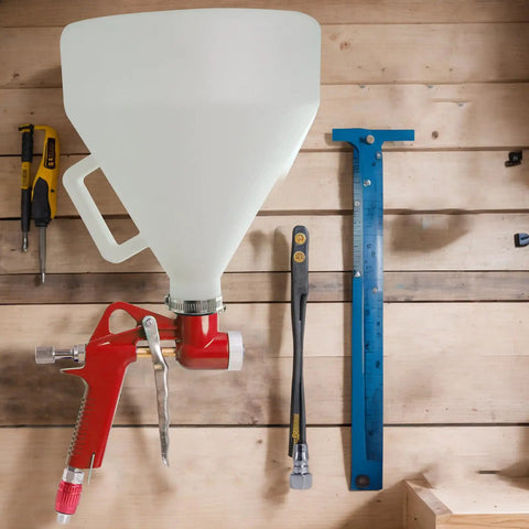 Drywall Texture Sprayer Kit One Point Five Gallon Air Hopper Paint Gun With Three Nozzles 4mm 6mm 8mm For Stucco Mud And Popcorn Texture On Walls And Ceilings Ideal For Do It Yourself Home Renovation Projects