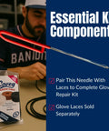 Relacing Needle For Baseball Gloves Pro Grade Durable Steel Lacing Tool with easy grip and glove lace packaging