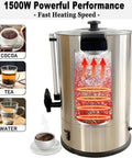Commercial Coffee Urn for Big Batch 100 Cup Coffee Maker Stainless Steel 15L Large Capacity Hot Water Dispenser