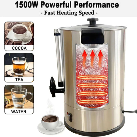 Commercial Coffee Urn for Big Batch 100 Cup Coffee Maker Stainless Steel 15L Large Capacity Hot Water Dispenser