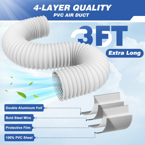 Magnetic Dryer Vent Connector With Airtight Seal For Tight Spaces DV180 4-Inch Duct Kit showing 3.3 ft flexible hose layers