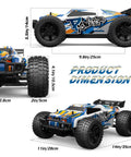 Beast 1:10 Scale High Speed RC Car With LED Shell Lights 4x4 Off Road Monster Truck dimensions shown with labeled measurements
