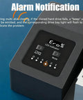 Alarm notification panel of Slick 5 Bay Hard Drive Dock for 2.5 and 3.5 inch SSD and HDD with LED indicators.