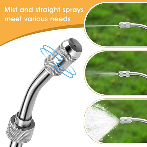 Beefy Long Reach Sprayer Wand 44 Inch With Universal Brass Barb Connectors Three Eighths Inch And One Quarter Inch Stainless Steel