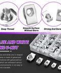 Stainless Steel Auto U Clip Kit 50Pcs 5 Sizes U Nut Assortment With Storage Box For Dash Door Panel Interior Trim Fasteners