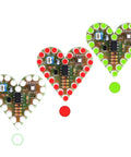 Totally Heart Shaped DIY LED Light Kit Set With Flashing LEDs Soldering Practice Project In Red Green White Three Color PCB Kit