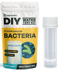 No Sweat At Home Bacteria Water Test Kit For Safe Drinking Water Screening Detects Coliform And E Coli In Private Wells With Lightning Fast Results Under Twenty Four Hours Super Easy DIY Check in packaging with test vial.